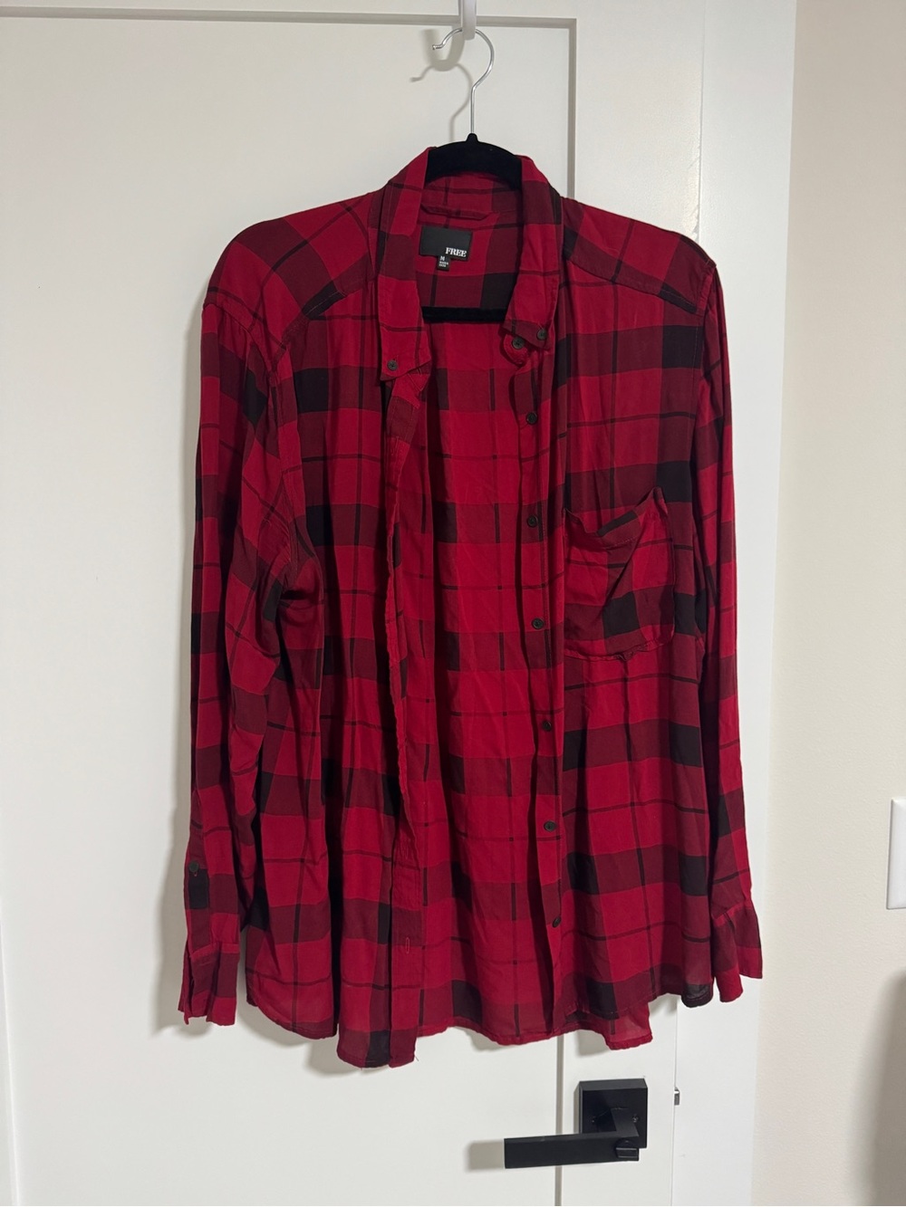 Aritzia Wilfred Free Red Plaid Button-Up Shirt